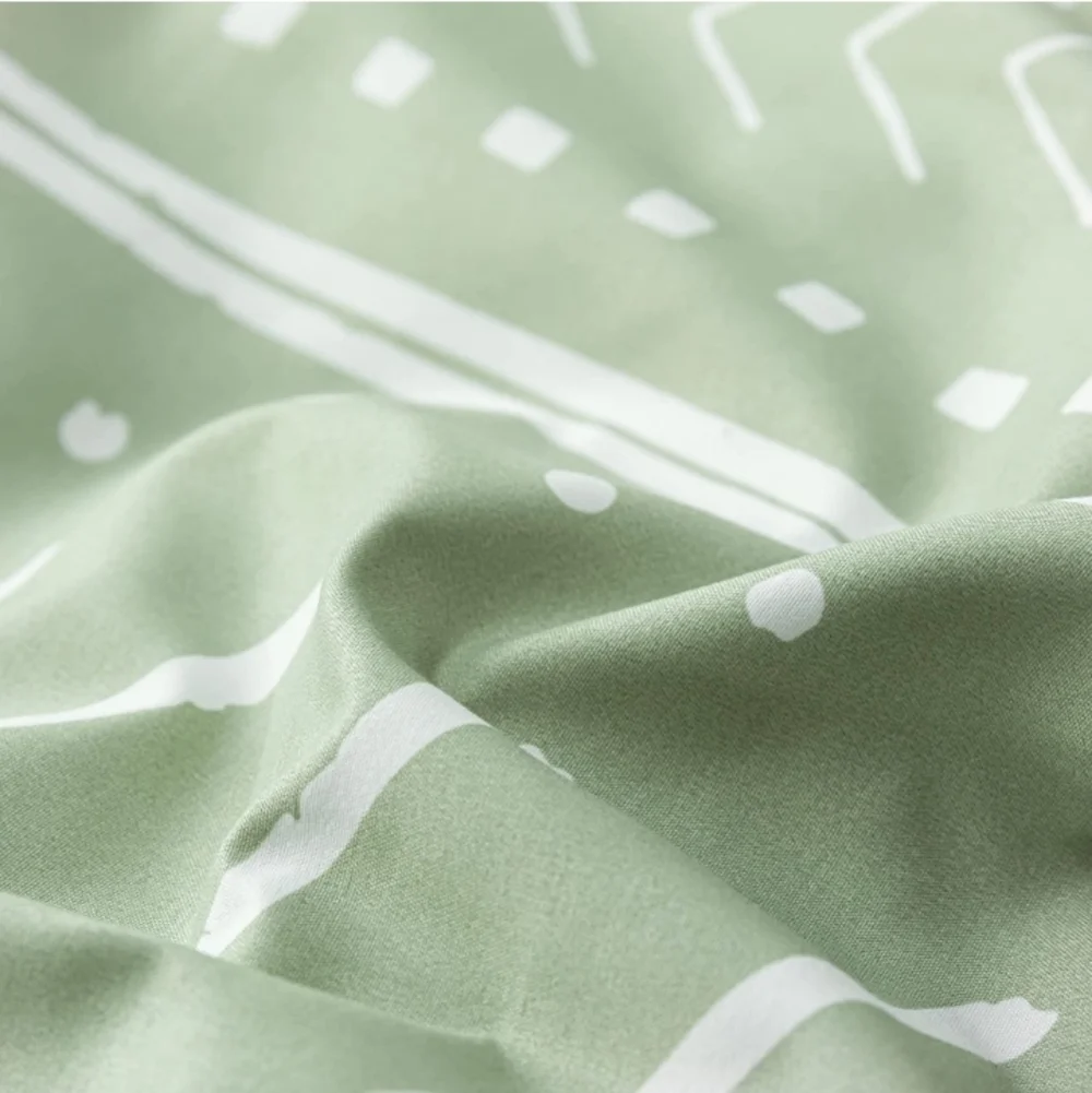 Boho Aztec Sage Green Twin Quilt Set – Soft Microfiber Bedding